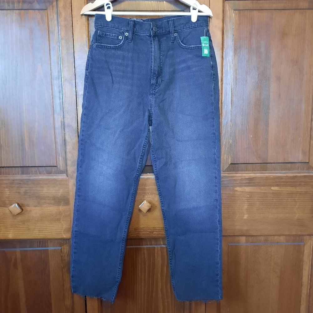 NWT Gap Cheeky Straight Ski High Low Stretch Black Rinse Denim Jeans Size 8/29